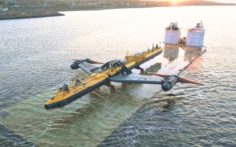 Cette gigantesque turbine flottante de 74 mètres transforme les marées en électricité : pourquoi l’Écosse mise autant sur cette machine hors norme