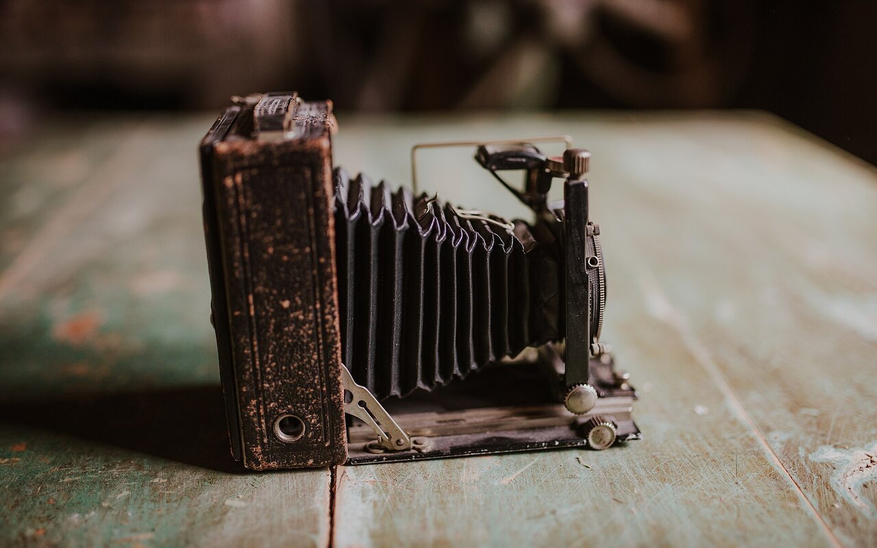 Gros plan d'un appareil photo ancien