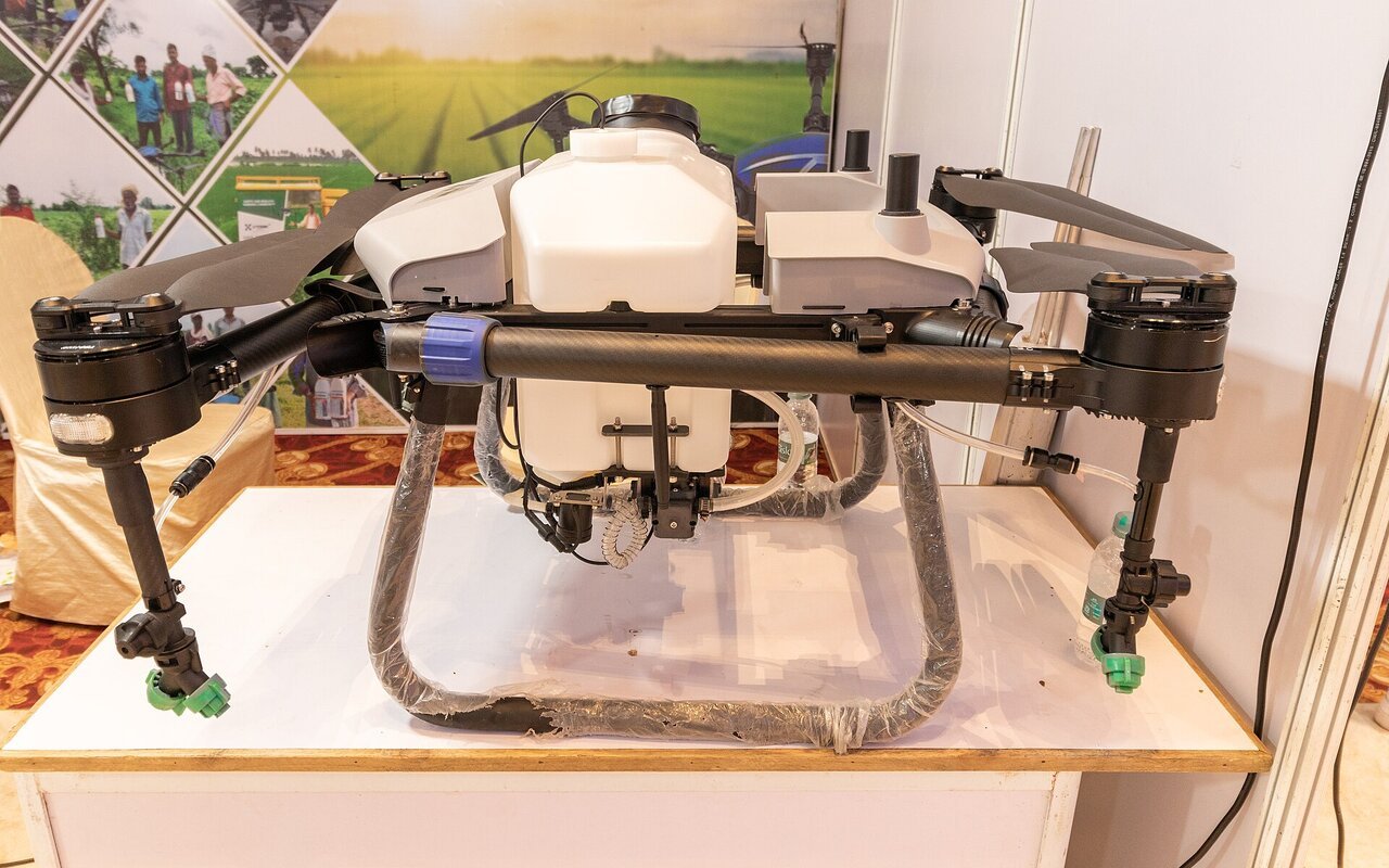 Drone de transport exposé au sommet des drones d'Amaravati