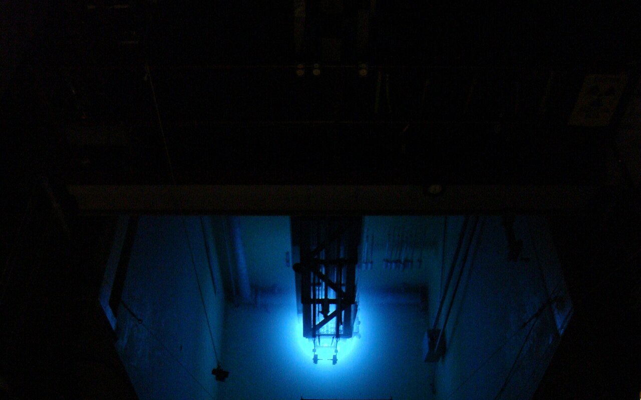 Cœur du réacteur TRIGA de l'université Washington State à pleine puissance, 1 MW