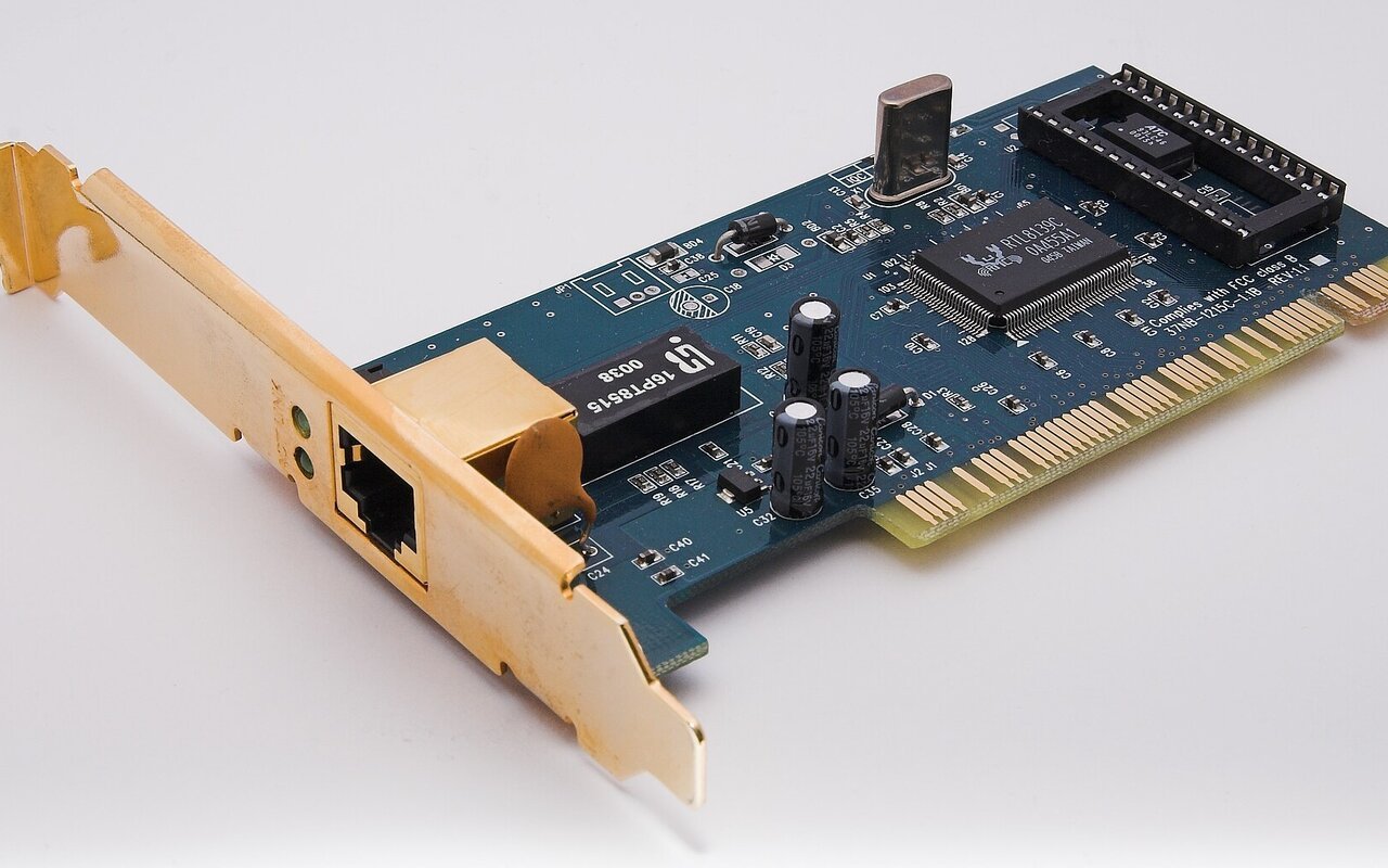 Carte réseau Ethernet PCI 100 Mbps, composant électronique de connexion