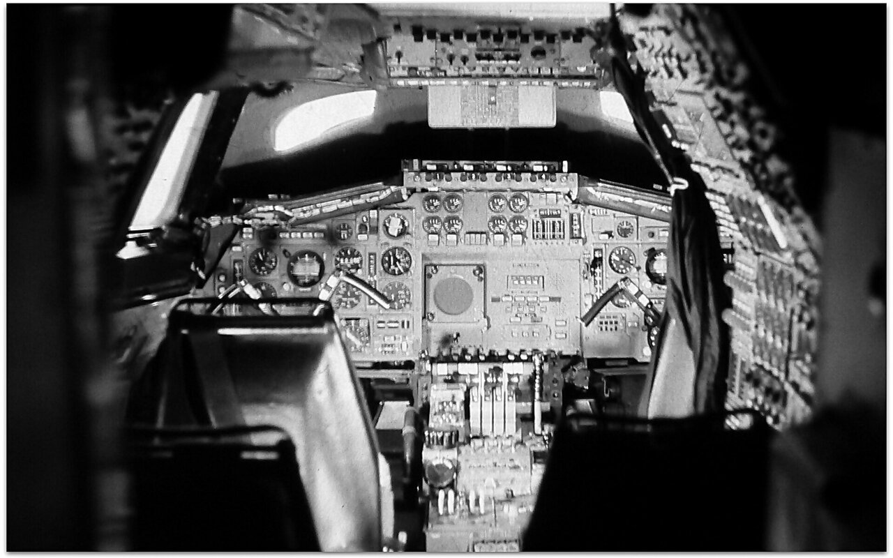 Cockpit d'un prototype du Concorde, avion de transport supersonique