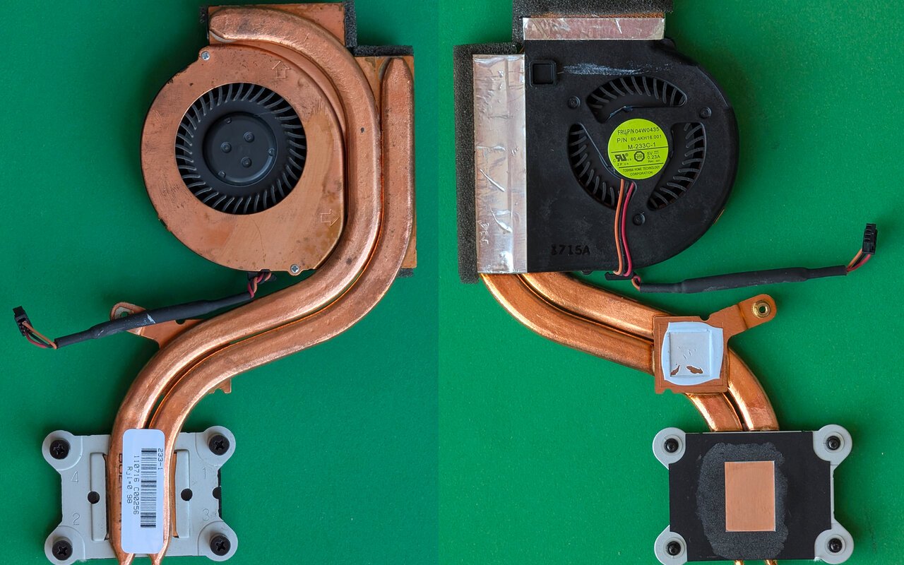 Système de refroidissement CPU avec ventilateur et radiateur intégré du ThinkPad X220