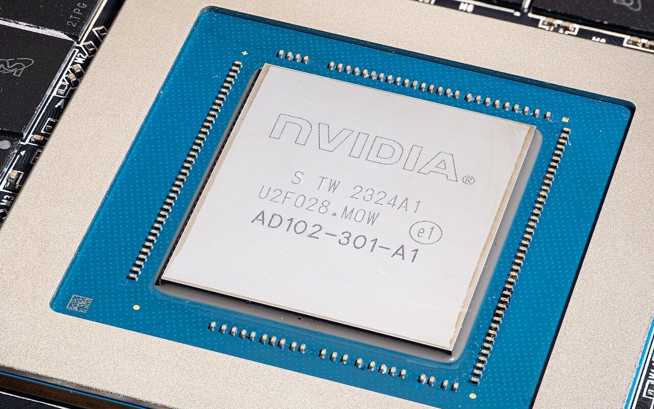 Puce GPU NVIDIA GeForce RTX 4090 architecture Ada Lovelace en macro